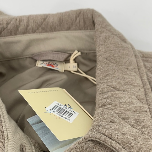 Faherty Epic quilted shacket jacket barn coat brown heather mink boxy new Large - Picture 5 of 5